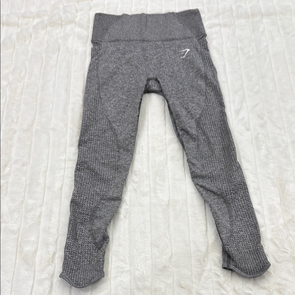 Gymshark Gray Athletic Leggings with Wide Waistband